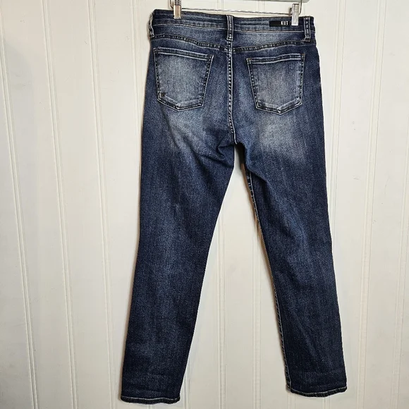 Kut From The Cloth Catherine Boyfriend Jeans Dark Wash Light Distressed Size 8 - Picture 8 of 15
